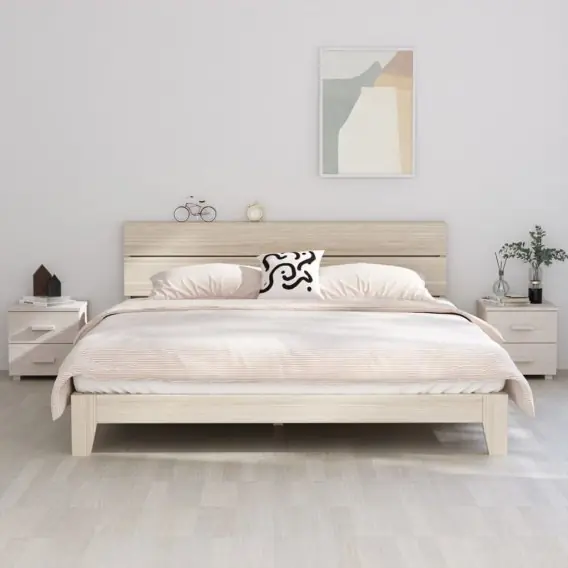 2 szafki nocne, białe, 40x35x44,5 cm, lite drewno sosnowe Lumarko! - Hurtownia wielobranżowa Lumarko Dostępne od ręki